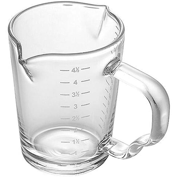 TGHTBA-150ml Glass Measuring Cup Double Spouts Espresso Cup Shot Glass Heat-Resistant Handle Transparent Scale Ounce Measure Jugs Mixing Mug for Bar Party Wine Milk Coffee Liquid Heavy Glass Measurin