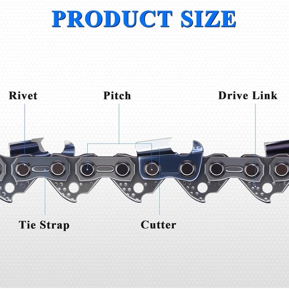 TGHTBA-18 Inch Chainsaw chain .325" LP Pitch .063" Gauge 68 Drive Links2 Pack Replacement Chainsaw Fits Echo,Makita and More