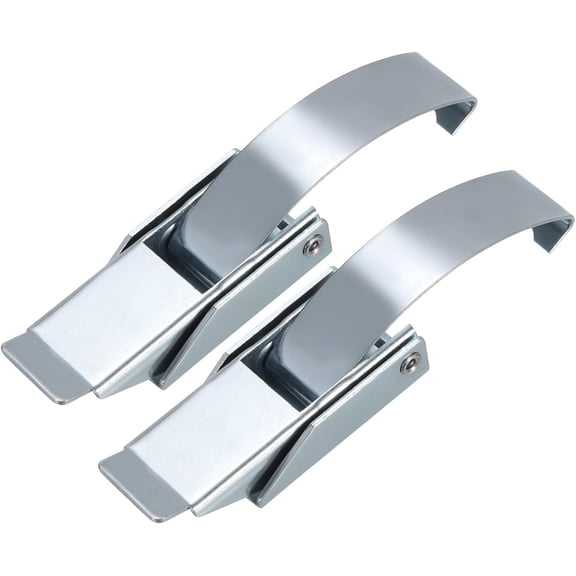 TGHTBA-2Pcs Draw Toggle Latch 4.84-inch SUS304 Stainless Steel Spring Loaded Toggle Catch Hasp Clamp Clip with Spring-Steel Hook - Silver