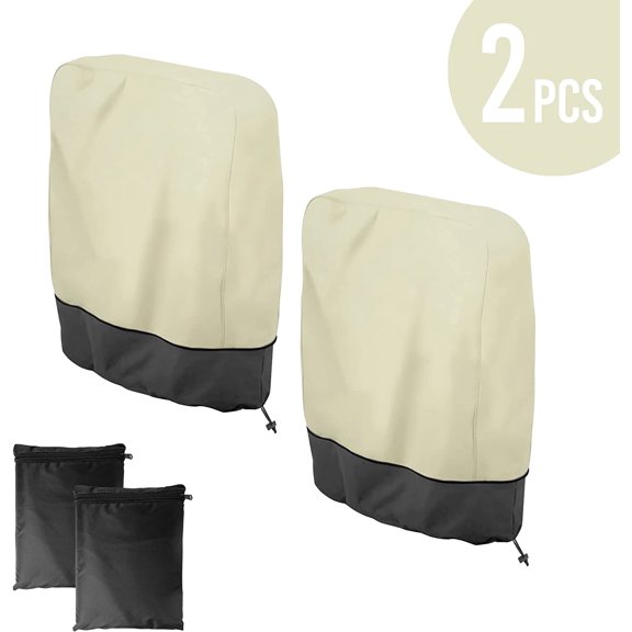 TGHTBA-2Pcs Zero Gravity Chair Cover, Waterproof Outdoor Folding Chair Covers, Dustproof Lawn Patio Furniture Covers with Storage Bag(28''L x 43''H)