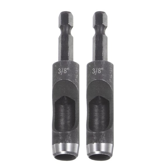 TGHTBA-2pcs Leather Hollow Punch Hex Shank for Drills, 3/8" Dia Hole Punch for Thick Fabrics Leathercraft Working
