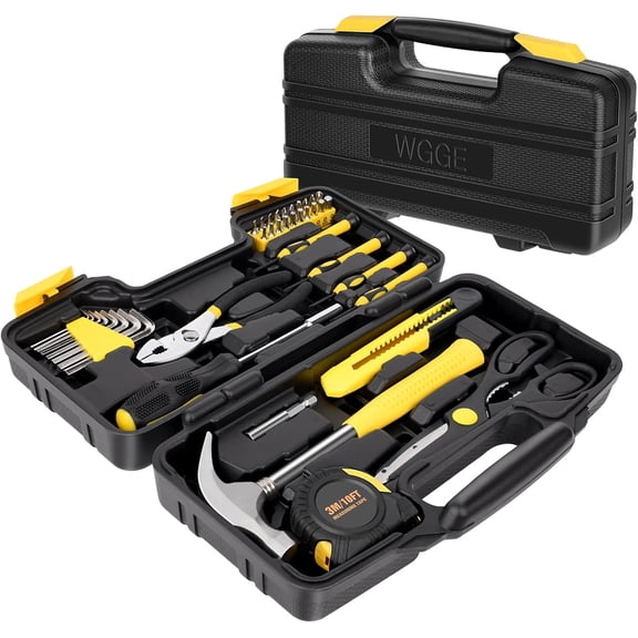 TGHTBA-39-Piece Home Tool Set/Hand Tool Set Durable Household Hand Tool Kit with Hammer, Screwdrivers, Pliers, Wrench, Hex Keys & More Compact Storage Case for Home Repairs, DIY & Maintenance