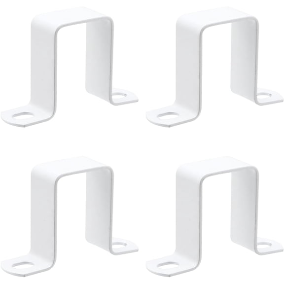 TGHTBA-4Pcs Square Tube Strap Clamp Deck Fence Post Tie Bracket U Shape Pipe Clamp Bracket (White)