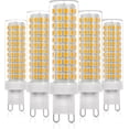 thumbnail image 1 of TGHTBA-5 Pack G9 LED Bulb 10W 1250LM Super Bright, 100W Halogen Bulb Equivalent, Flicker-Free AC100V-265V, Warm White 3000K, Ceramic Base PC Cover Non-Dimmable for Home Lighting, 1 of 4