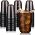 thumbnail image 1 of TGHTBA-50 Pcs Black Plastic Cups, 16oz Disposable Stemless Wine Glasses for Cocktail Cute Clear Cocktail Wine Glasses Black Party Cups for Meeting Wedding Halloween Holiday Party, 1 of 3