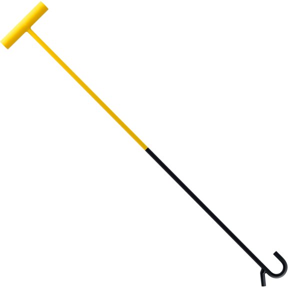 TGHTBA-5th Wheel Pin Puller, 32" Solid Steel Chrome Plated 5th Wheel Puller Hook, Heavy Duty 5th Wheel Puller w/Hook, 1 Pack (Yellow & Black)