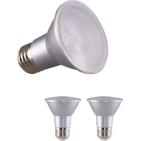 TGHTBA-6.5W PAR20 LED Light Bulb 3500K Neutral White 520 Lumens 25 Degree Beam E26 Medium Base 90 CRI Dimmable Wet Rated Enclosed Fixture Rated 120V S29402 (2 Pack)