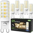 thumbnail image 1 of TGHTBA-6 Pack Dimmable G9 LED Bulb 4W Equivalent 40 Watt, Daylight White 6000K, T4 G9 Bi-pin Base Halogen Replacement, G 9 Socket Light Bulb for Chandelier Wall Sconce, 120V No Flicker, 450LM, 1 of 4