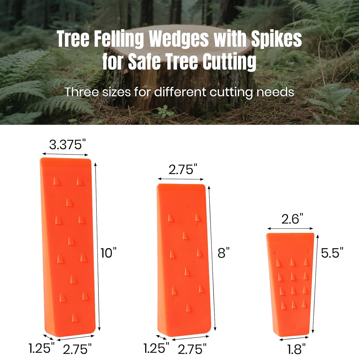 TGHTBA-6 Pack Tree Felling Wedges with Spikes for Safe Tree Cutting – 2 ...