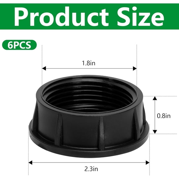 TGHTBA-6 Pcs Sprinkler Head Caps, Spray Shut Off Cap with Sealing Ring, Black Sprinkler Spray Head Cover for Outside Lawn Yard Garden Watering Irrigation Systems