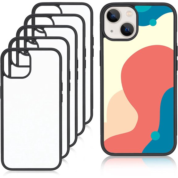 TGHTBA-6 Pieces Sublimation Phone Case Covers Blank DIY Printable Anti-Slip Shockproof Customize Heat Press Rubber Protective DIY Phone Covers(Compatible with iPhone 11) Black