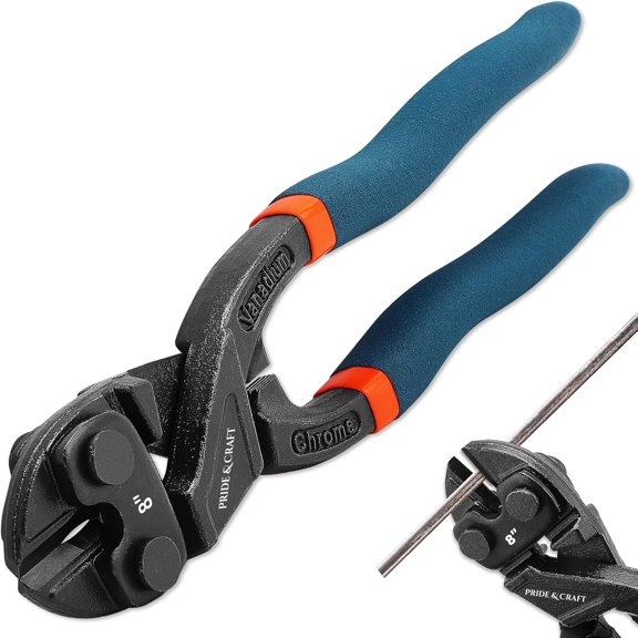 TGHTBA-8 inches Mini Bolt Cutter Heavy Duty Cutting Tool for Wire, Chain, and Bolts, Compact Wire Cable Cutter, Snips Clippers, Portable Tools for Electricians, Mechanics, and DIY Enthusiasts