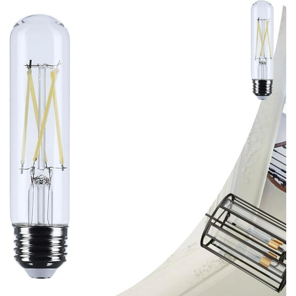 TGHTBA-8W T10 LED Light Bulb 3500K Neutral White 800 Lumens Clear 300 Degree Beam E26 Medium Base 92 CRI Dimmable Wet Rated IP65 Enclosed Fixture Rated 120V S12525