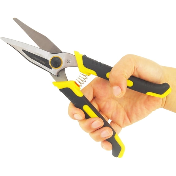 TGHTBA-9 Inch Aviation Tin Snips Heavy Duty Shears Straight Metal Cutter with Comfort Grip and Stainless Steel Blades Multifunction Cutting of Cable Wires,Thin Iron,Cardboard etc