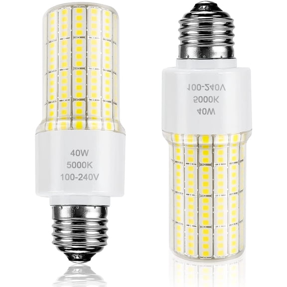 TGHTBA-A19 Led Light Bulb 300W Equivalent 40W Bulbs 5000 Lumen 5000K Cool Daylight White E26/E27 Base Waterproof Lighting for Outdoor Indoor Garage Warehouse Corn Green, 2 Count (Pack of 1)