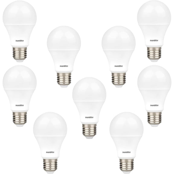 TGHTBA-A19 Standard 9 Watt LED Light Bulbs, (60 Watt Equivalent), 800 Lumens, Medium Base (E26), Non-Dimmable, Frost, ETL Listed, 6500K Daylight, 9 Count
