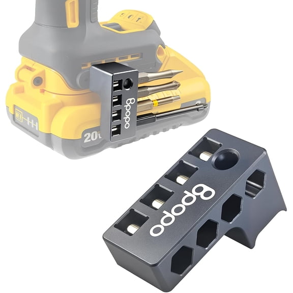 TGHTBA-Aluminum 1/4-Inch Hex Bits Holders Fit for Dewalt Wrox Cordless Impacts Screwdrivers, Powerful Magnet Drill Bit Sleeve Organizer,Easy Access to Hex Screw Bit Storage on side of Power Drill,Rig
