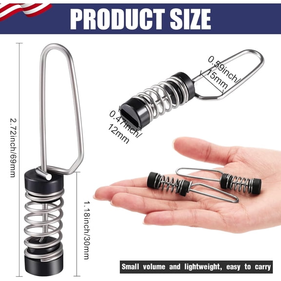 TGHTBA-Boat Flag Clips Stainless Steel Marine Flag Clips for Halyards Outrigger Lines Antennas Stern Lights Flagpole Rope Fishing