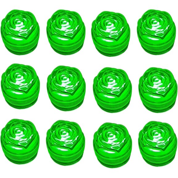 TGHTBA-Bright LED Battery Operated Flameless Tea Light, Submersible Tea Candle Waterproof Decorations Underwater Vase Light for Party & Wedding, Pack of 12 (Rose Green)