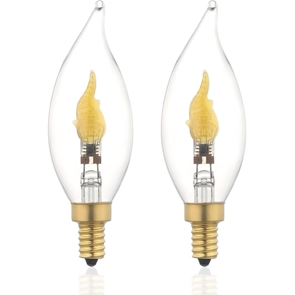 TGHTBA-C11/C35 LED Flame Effect Light Bulb, E12 Base, 6000K Daylight Flickering Candle Simulation with Transparent Flame Tip, Ideal for Holiday Decor, Home/Hotel/Bar Parties, Non-Dimmable, 2-Pack