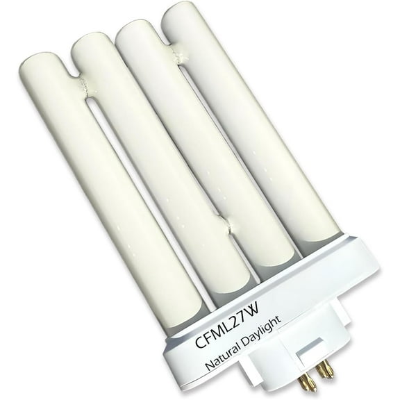 TGHTBA-CFML27VLX Full Spectrum Fluorescent Bulb, 6500K Natural Daylight Replacement for Verilux 27W Desk & Floor Lamps Light,GX10Q-4 4 Pin Base in a Square