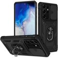 thumbnail image 1 of TGHTBA-Case for Galaxy S21 Ultra, Camera Cover Phone Case with Rotation Ring Stand for Samsung Galaxy S21 Ultra - Black, 1 of 4