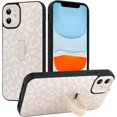 thumbnail image 1 of TGHTBA-Compatible with iPhone 11 Case with Finger Strap, Cheetah Print Shockproof Soft TPU Protective Cover for Women Girls, Slim Anti Scratch Case for iPhone 11 6.1 Inch, White, 1 of 4