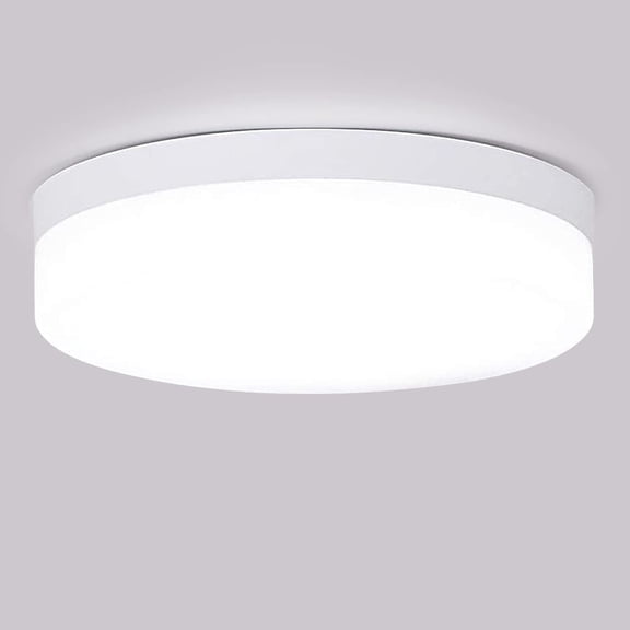 TGHTBA-DLLT 12W LED Flush Mount Ceiling Light, 4.72" Flat Modern Round Lighting Fixture, 100W Equivalent White Ceiling Lamp for Closet/Bathroom/Hallway/Porch/Laundry Room, 6000K Cool White, Non-Dimma