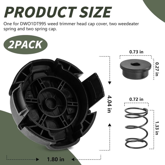 TGHTBA-DWO1DT995 Weed Trimmer Head Parts Replacement for Dewalt Weed Trimmer Head Cap Compatible with Dewalt String Trimmer Head DCST922 with 2 Weedeater Spring and Cap, 2 Weed Trimmer Head Cap