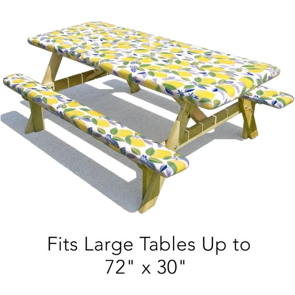 TGHTBA-Deluxe Picnic Table Covers -Contemporary Lemon Small