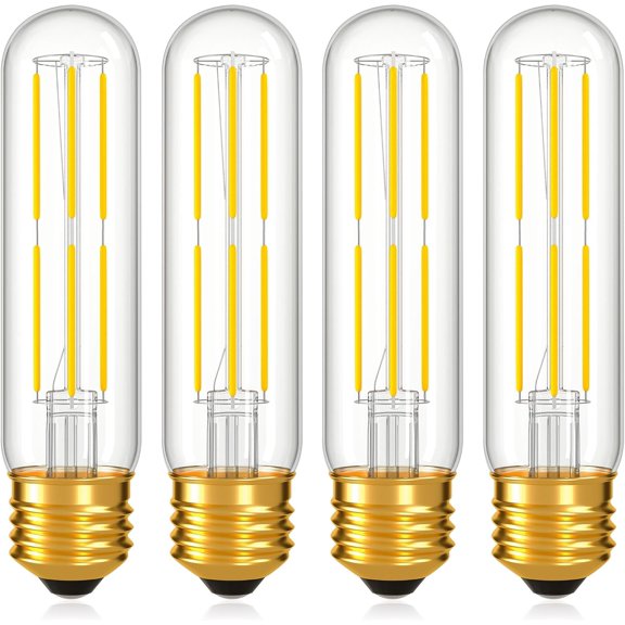 TGHTBA-Dimmable E26 T10 LED Bulb Tube Light Bulbs 6W(60W Equivalent),Tubular Light Bulb Type T Long Thin Skinny Light Bulbs for Curio Cabinet,Piano Light,Chandelier,Hutch,4000K Neutral White 600LM,4
