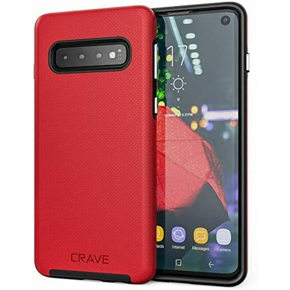 TGHTBA-Dual Guard Red Galaxy S10 Case - Shockproof, Dual Layer Protection for Samsung S10