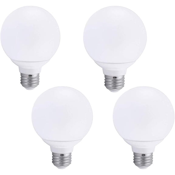 TGHTBA-G95 LED Bulbs 9W Globe Vanity Light Bulbs E26/E27 Base Daylight White 6000K 90W Equivalent for Makeup Vanity Mirror Bathrooms Lamp, AC 85V-265V (4 Pack)