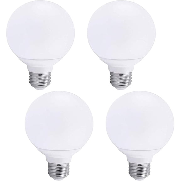 TGHTBA-G95 LED Bulbs 9W Globe Vanity Light Bulbs E26/E27 Base Warm White 3000K 90W Equivalent for Makeup Vanity Mirror Bathrooms Lamp, AC 85V-265V (4 Pack)