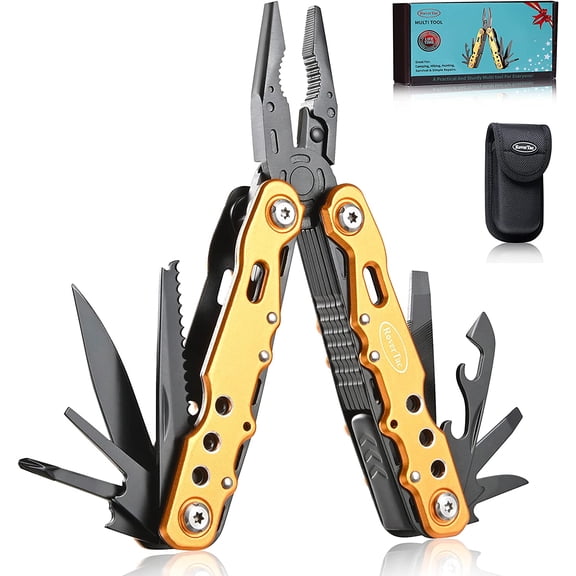 TGHTBA-Gifts for Dad Husband Boyfriend Gifts for Him Unique Birthday Gifts for Men 14 in 1 Multitool Pocket Knife Pliers Screwdrivers Saw Bottle Opener Perfect for Camping Survival Hiking Repairs