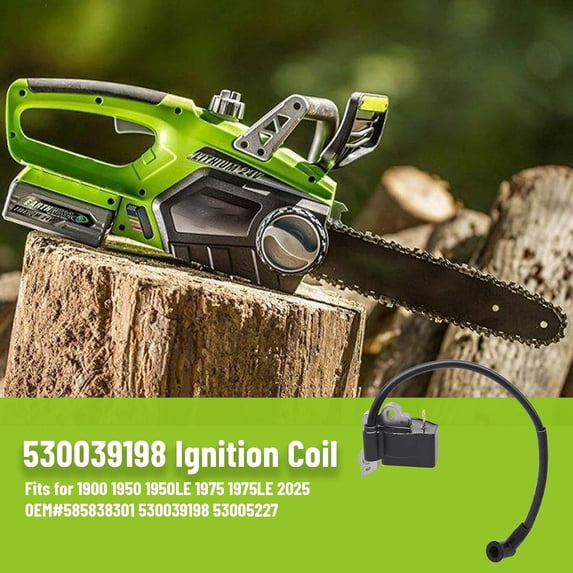 TGHTBA-Ignition Coils for Husqvarna Poulan Craftsman Chainsaws 2050LE 2055 1900 1950LE 2075 Gas Saw with Spark Plug Replaces # 53005227