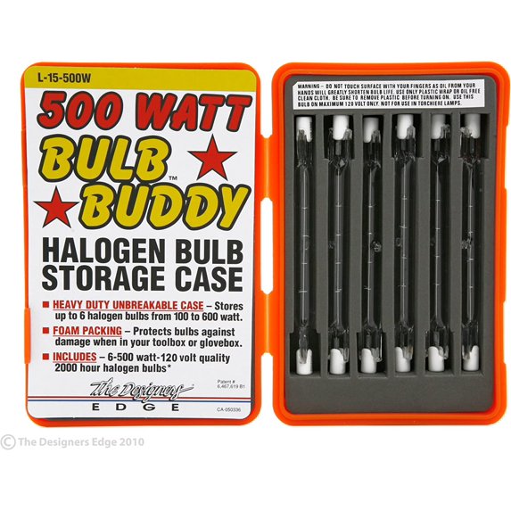 TGHTBA-L15 Designers Edge L-15 Work Light Replacement T-3 Hard Case; 500-Watt; 6-Pack; Clear Bulbs; 6 Count