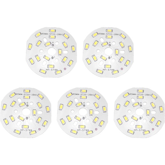 TGHTBA-LED Chip Bulb 300mA 9W 18 LEDs 5730 Surface Mounted Devices Module Aluminum Board Pure White Super Bright 65mm Dia 5pcs for Floodlight