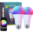 thumbnail image 1 of TGHTBA-LED Smart Light Bulbs - Wi-Fi & Bluetooth Light Bulbs, Color Changing Light Bulb Compatible with Alexa and Google Assistant, A19 E26 RGBTW Light Bulb, 800LM (2 Pack), 1 of 4