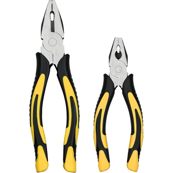 TGHTBA-Lineman's Pliers Combination Pliers 6 Inch & 8 Inch Pliers with Wire Cutter Heavy Duty Chrome Vanadium Steel Construction Professional Handle