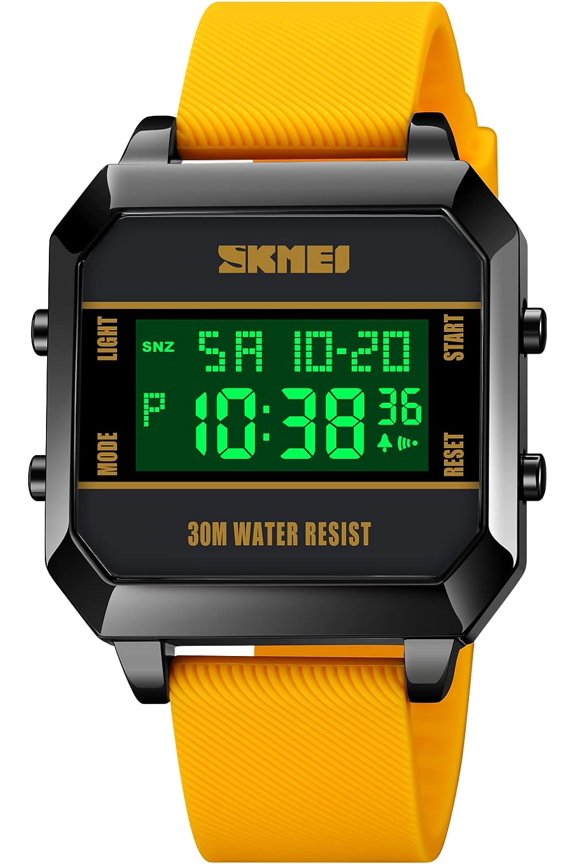 -Men Sports Military Watches Digital Airplane Shaped LED Light Waterproof Watches