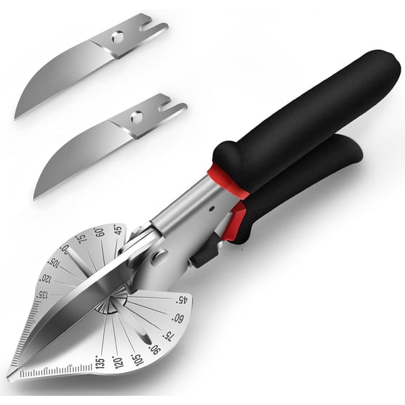 TGHTBA-Miter Shears Angle Cutter For Wood Plastic PVC Moulding Shoe Molding Angular Trim Cutter Tool Adjustable At 45 To 135 Degree With Replacement Blades