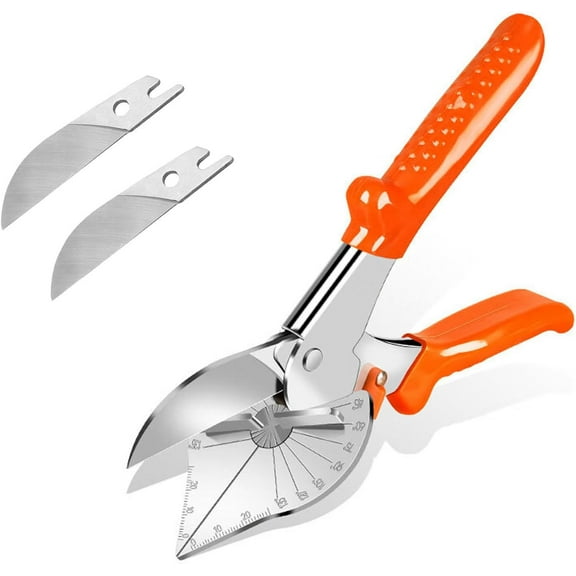 TGHTBA-Miter Shears for Trim and Molding Adjustable Angle Cutter 45135, Hand Tool for Soft Wood, Quarter Round, PVC, Rubber, Popsicle Sticks, Decorative Edges