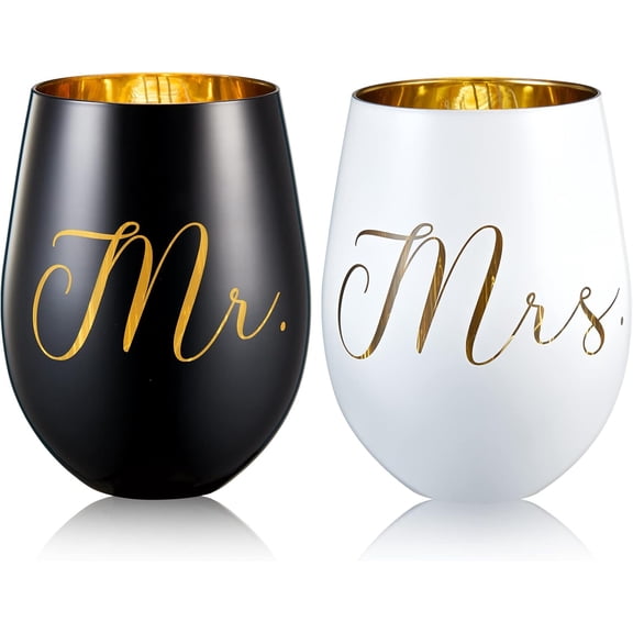 TGHTBA-Mr and Mr Wine Glasses Set of 2, Wedding Gifts,Engagement Gifts for Couples, Bride and Groom,Bridal Shower Gifts