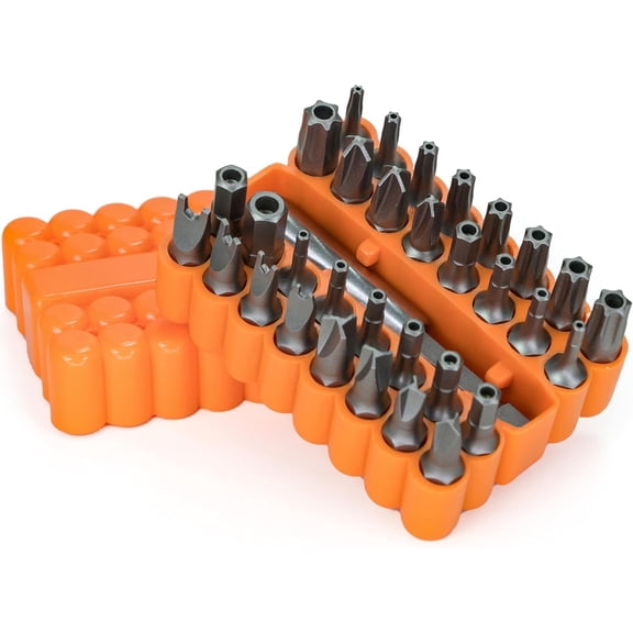 TGHTBA-Mutt Tools 33pc Security Bit Set - Complete Torx Security Screwdriver Set with Tamper Proof Bits - Star Bits, Hex, Spanner, Tri-Wing & Torq - Professional Security Torx Bit Set