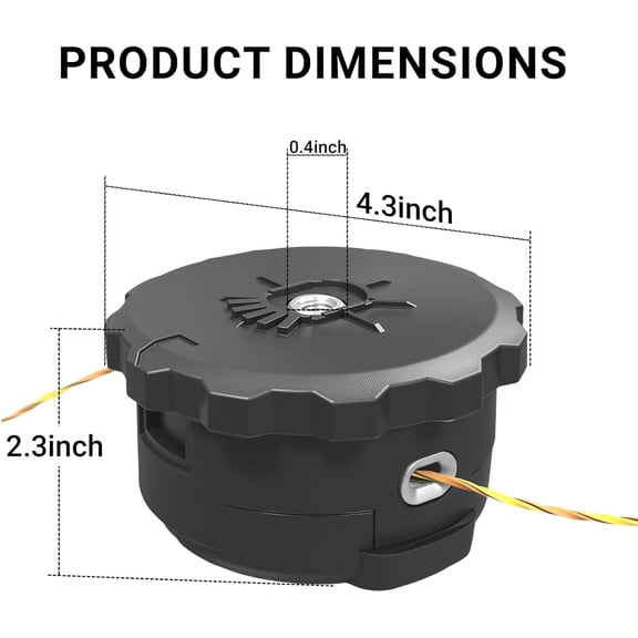 TGHTBA-N737410 Quick Feed String Trimmer Head, String Trimmer Head for Models DCST922B, DCST922P1, DCST972X1 String Trimmer, Weed Eater Head Replacement, Pre-Wound Dual 0.080" Line for Trimming