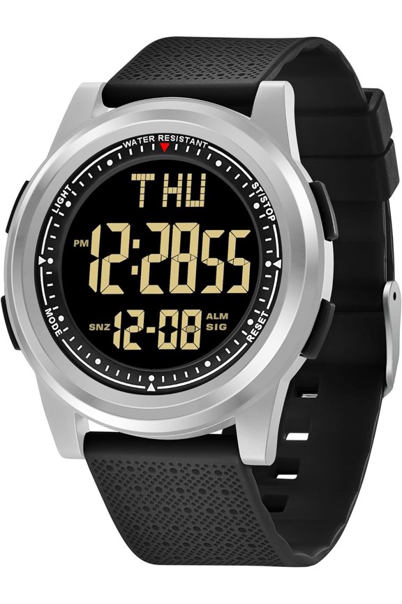 -NN Watch for Men, Digital Watch with Stopwatch/Countdown/Alarm/Dual Time/Calender, Ultra-Thin Minimalist Fashion Simple Men's Wrist Watch, Gifts for Mens Womens