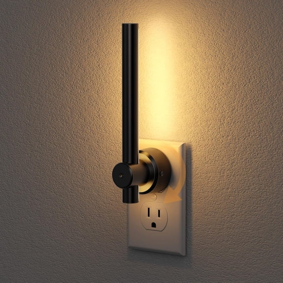 TGHTBA-Night Light, Night Lights Plug into Wall with Dusk to Dawn Sensor, Soft White 3000K, 0-100LM Dimmable Light Bar for Vanity Bedroom Bathroom, 1 Pack
