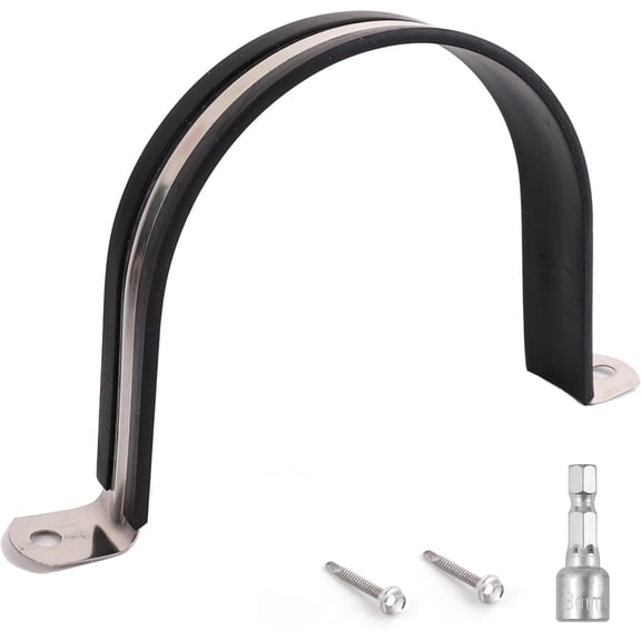 TGHTBA-Pipe Clamps,304 Stainless & Rubber Cushioned Heavy Duty Conduit clips (SCH 4 in (114 MM) - 6 Pack)