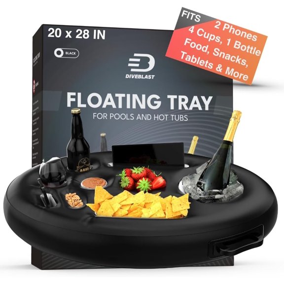 TGHTBA-Premium Floating Drink Holder for Pool, Hot Tub Accessories for Adults - Holds Up to 50 LBS - Fun Swimming Pool Accessories for Adults, Cool and Unique Drink Floaties
